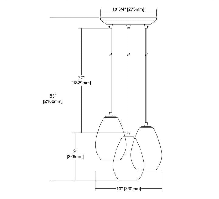 Elk Lagoon 10780/3 Pendant Light - Oil Rubbed Bronze