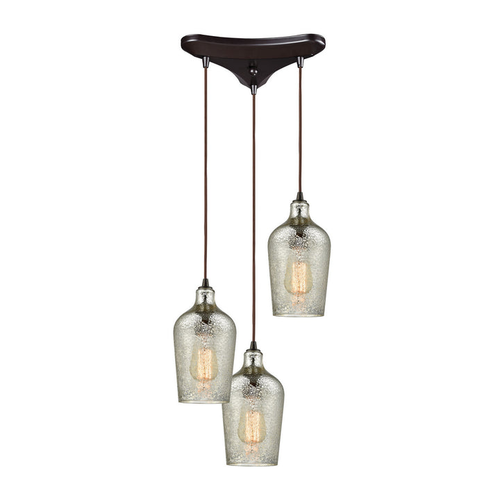 Elk Hammered Glass 10830/3 Pendant Light - Oil Rubbed Bronze