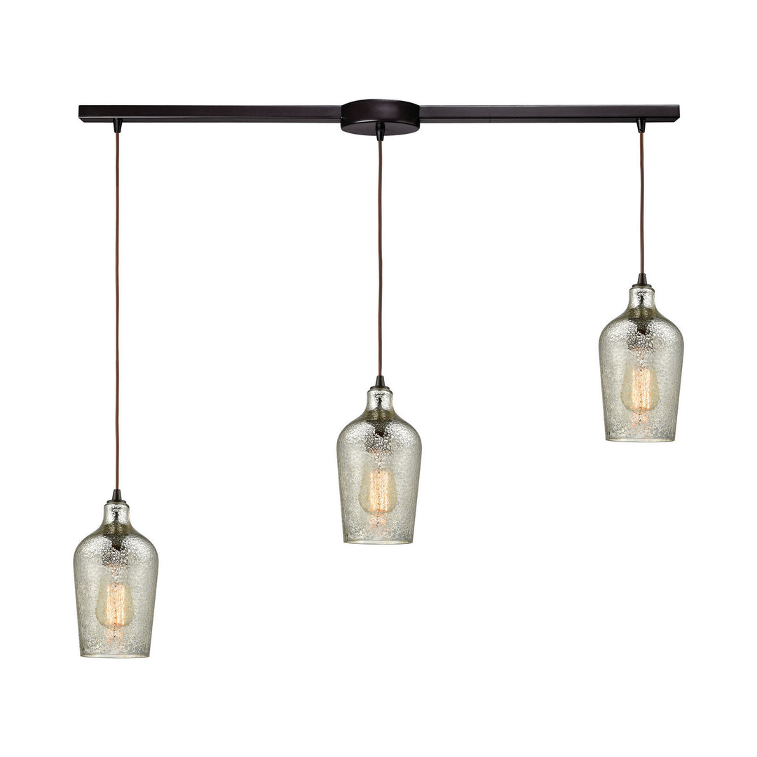 Elk Hammered Glass 10830/3L Pendant Light - Oil Rubbed Bronze