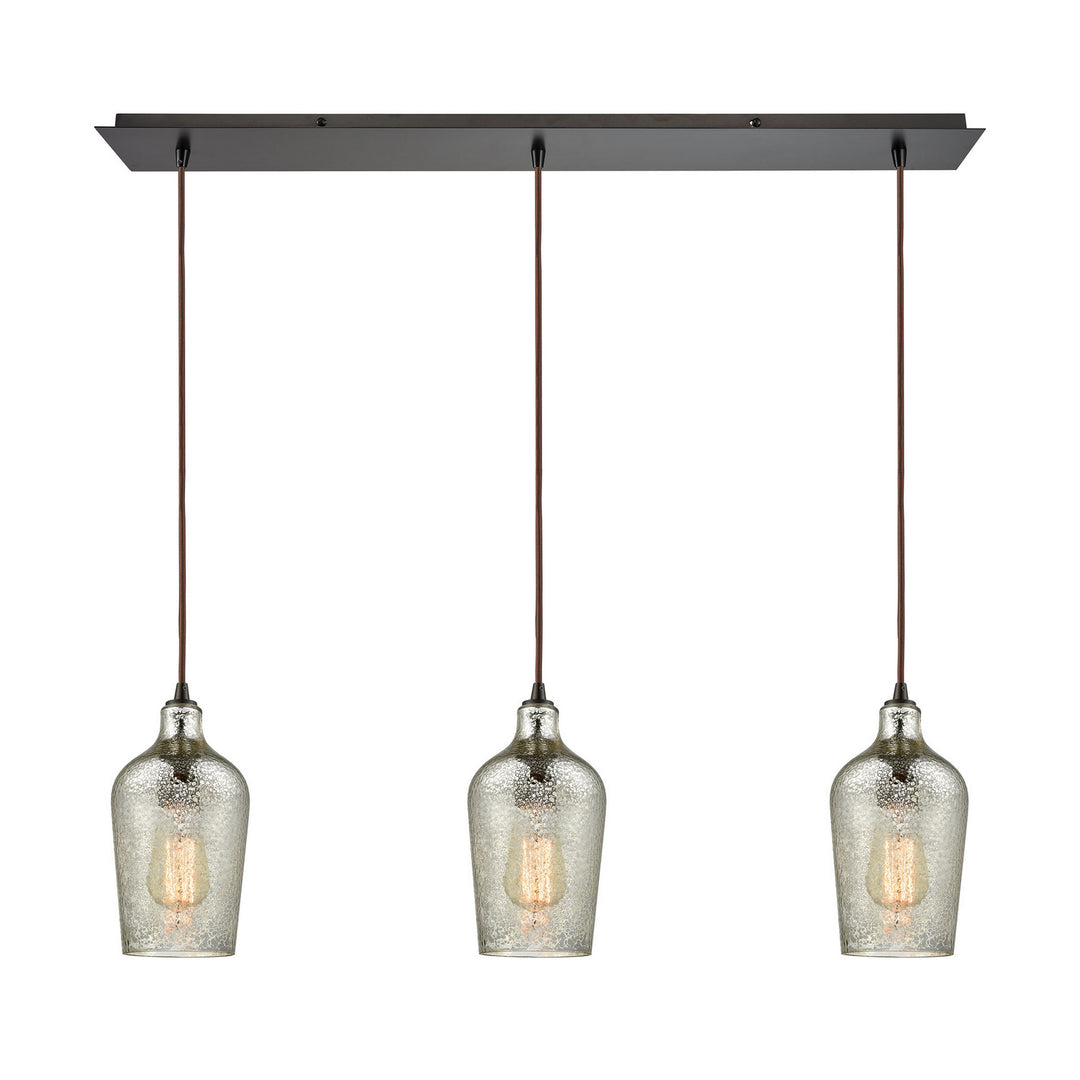 Elk Hammered Glass 10830/3LP Pendant Light - Oil Rubbed Bronze