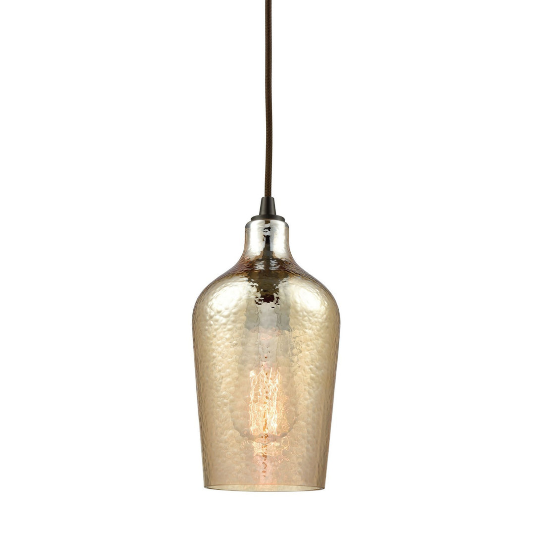 Elk Hammered Glass 10840/1 Pendant Light - Oil Rubbed Bronze