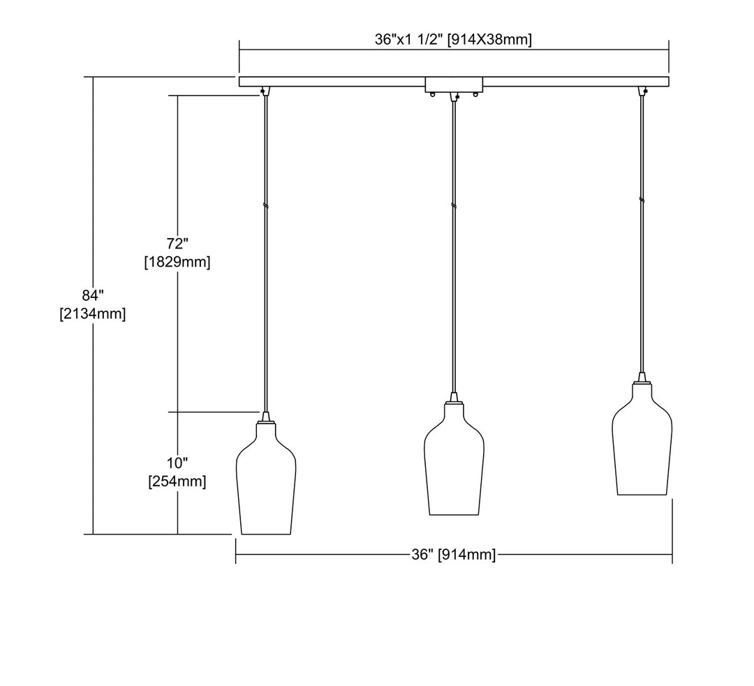 Elk Hammered Glass 10840/3L Pendant Light - Oil Rubbed Bronze