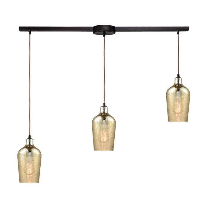 Elk Hammered Glass 10840/3L Pendant Light - Oil Rubbed Bronze