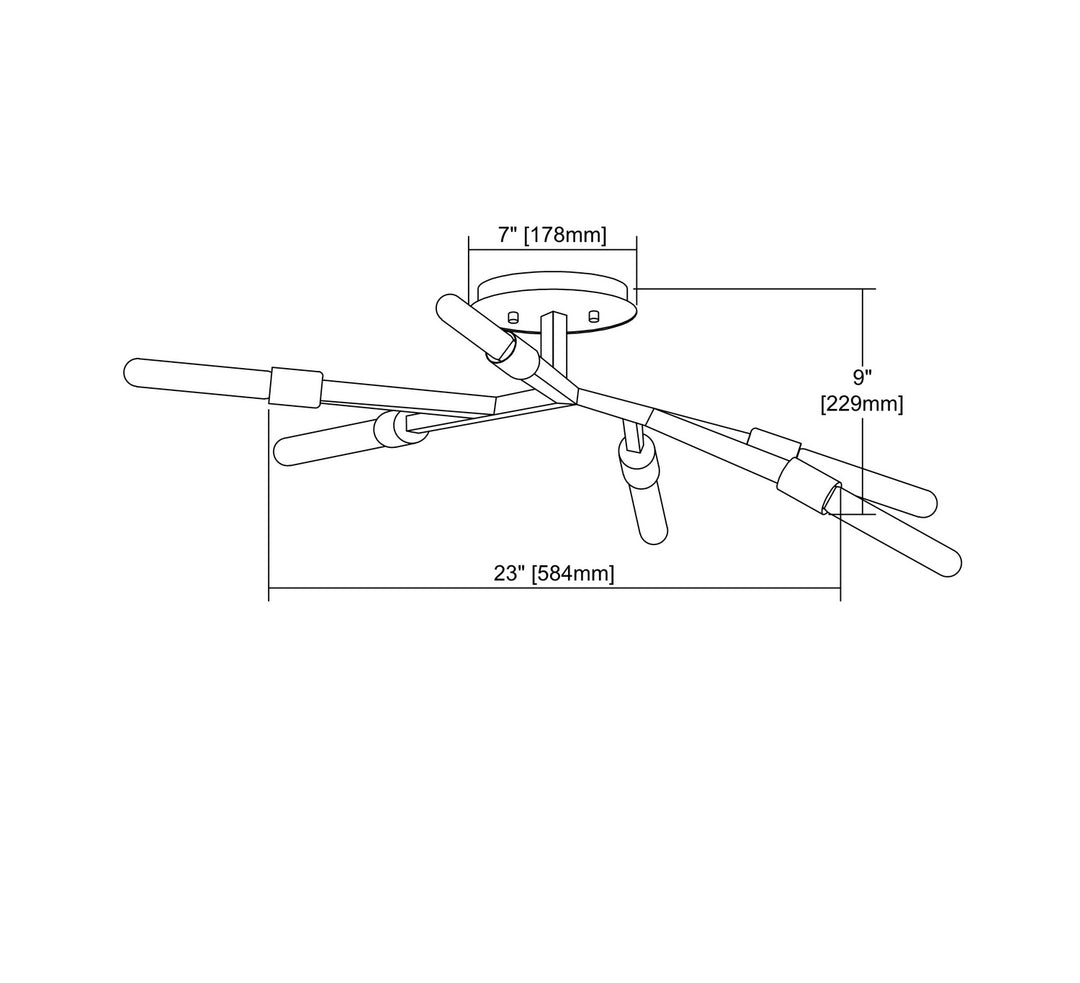 Elk Free Form 11854/6 Ceiling Light - Dark Graphite
