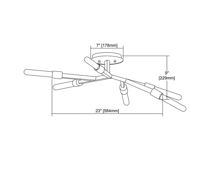 Elk Free Form 11854/6 Ceiling Light - Dark Graphite