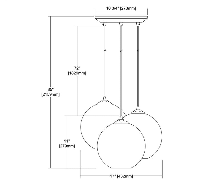 Elk Watersphere 31380/3AQ Pendant Light - Polished Chrome