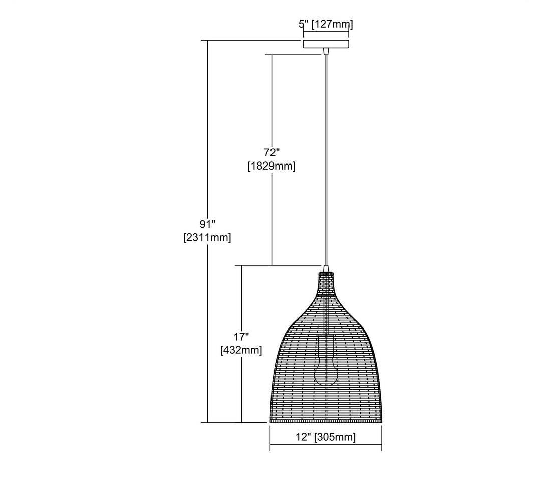 Elk Pleasant Fields 31643/1 Pendant Light - Russet Beige