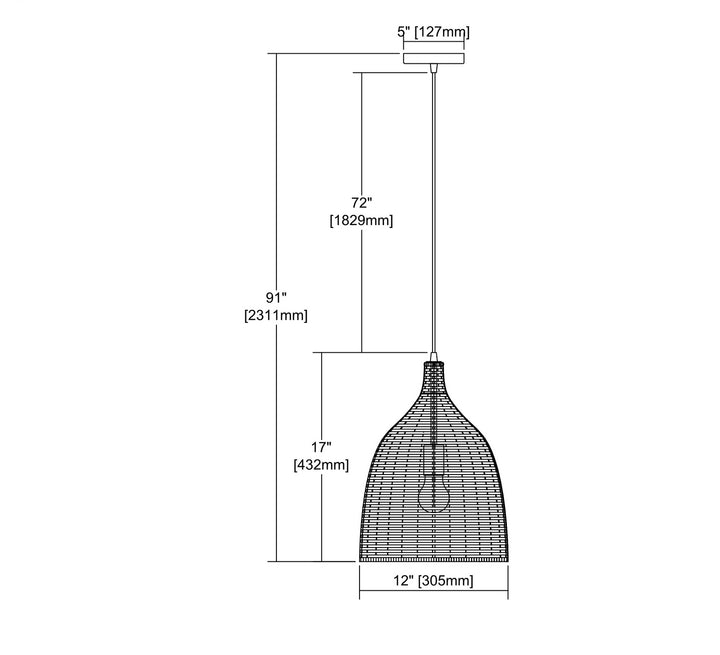 Elk Pleasant Fields 31643/1 Pendant Light - Russet Beige