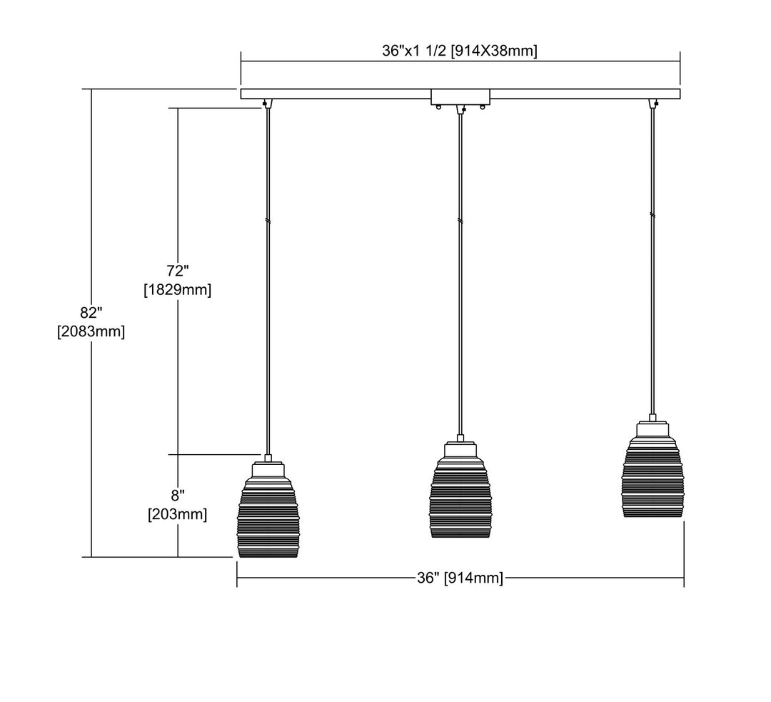 Elk Muncie 46216/3L Pendant Light - Oil Rubbed Bronze