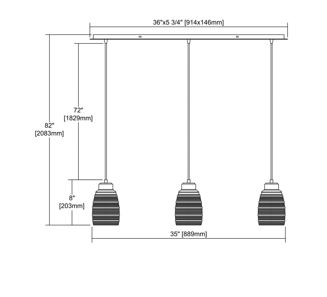 Elk Muncie 46216/3LP Pendant Light - Oil Rubbed Bronze