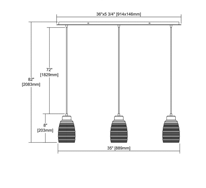 Elk Muncie 46216/3LP Pendant Light - Oil Rubbed Bronze