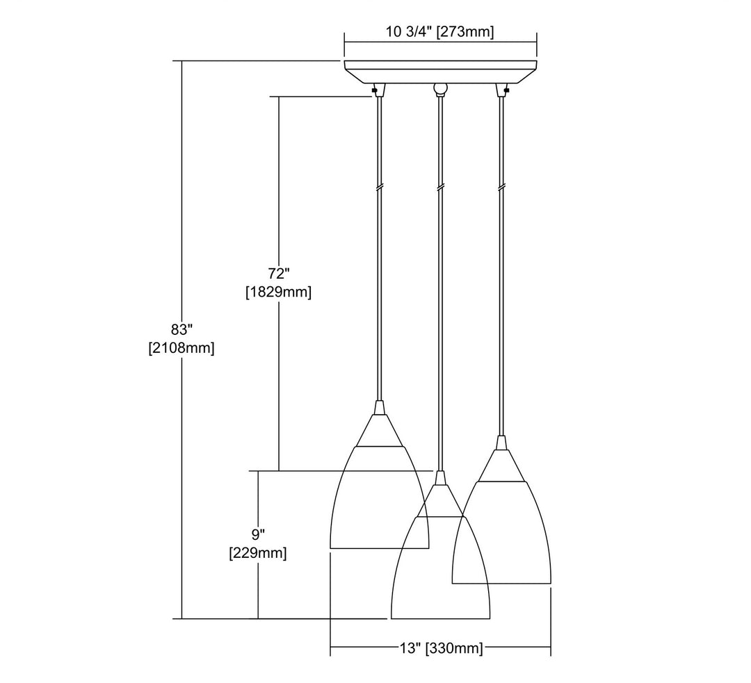 Elk Merida 56530/3 Pendant Light - Polished Chrome