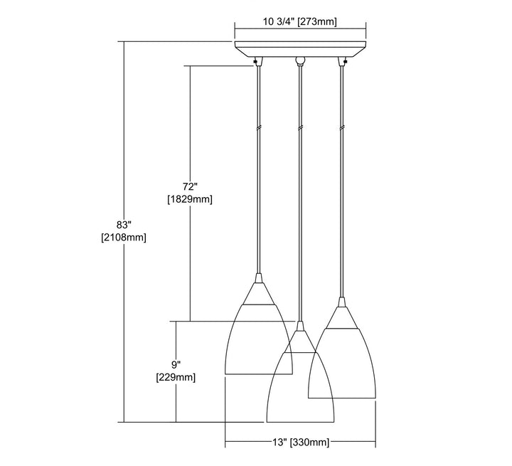 Elk Merida 56530/3 Pendant Light - Polished Chrome