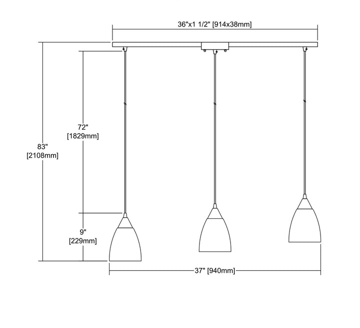 Elk Merida 56530/3L Pendant Light - Polished Chrome