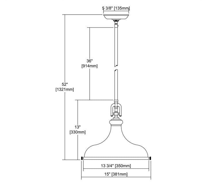 Elk Rutherford 57071/1 Pendant Light - Satin Brass