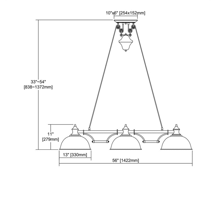 Elk Farmhouse 65163-3 Pendant Light - Weathered Zinc