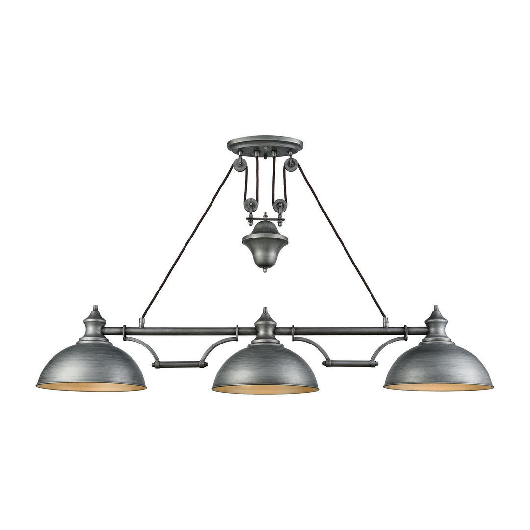 Elk Farmhouse 65163-3 Pendant Light - Weathered Zinc