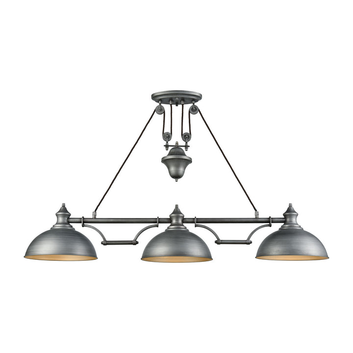 Elk Farmhouse 65163-3 Pendant Light - Weathered Zinc