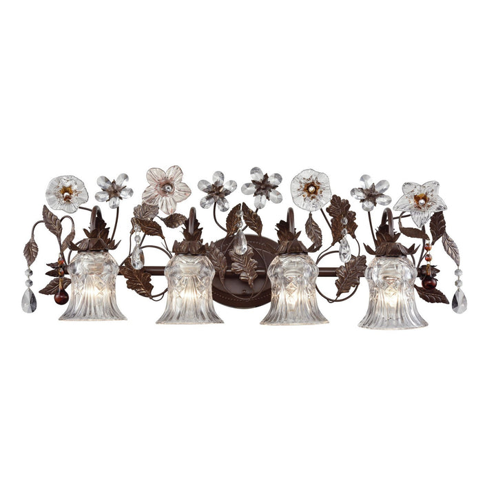 Elk Cristallo Fiore 7048/4 Bath Vanity Light 33 in. wide - Deep Rust