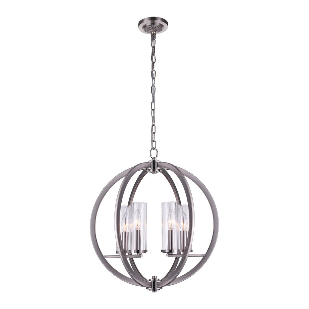 CWI Elton 9951p19-6-606 Chandelier Light - Satin Nickel