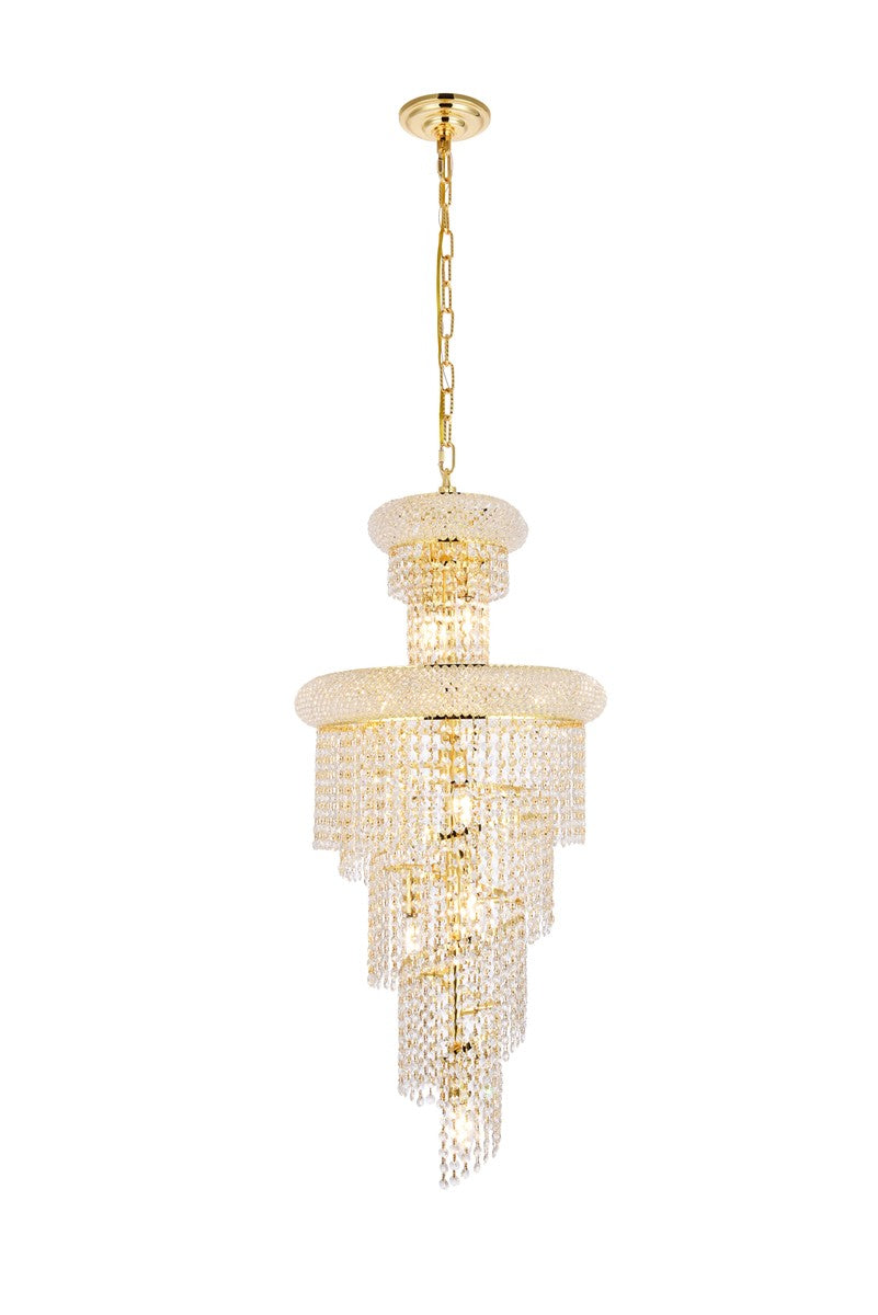 Elegant Spiral V1800SR16G/RC Chandelier Light - Gold