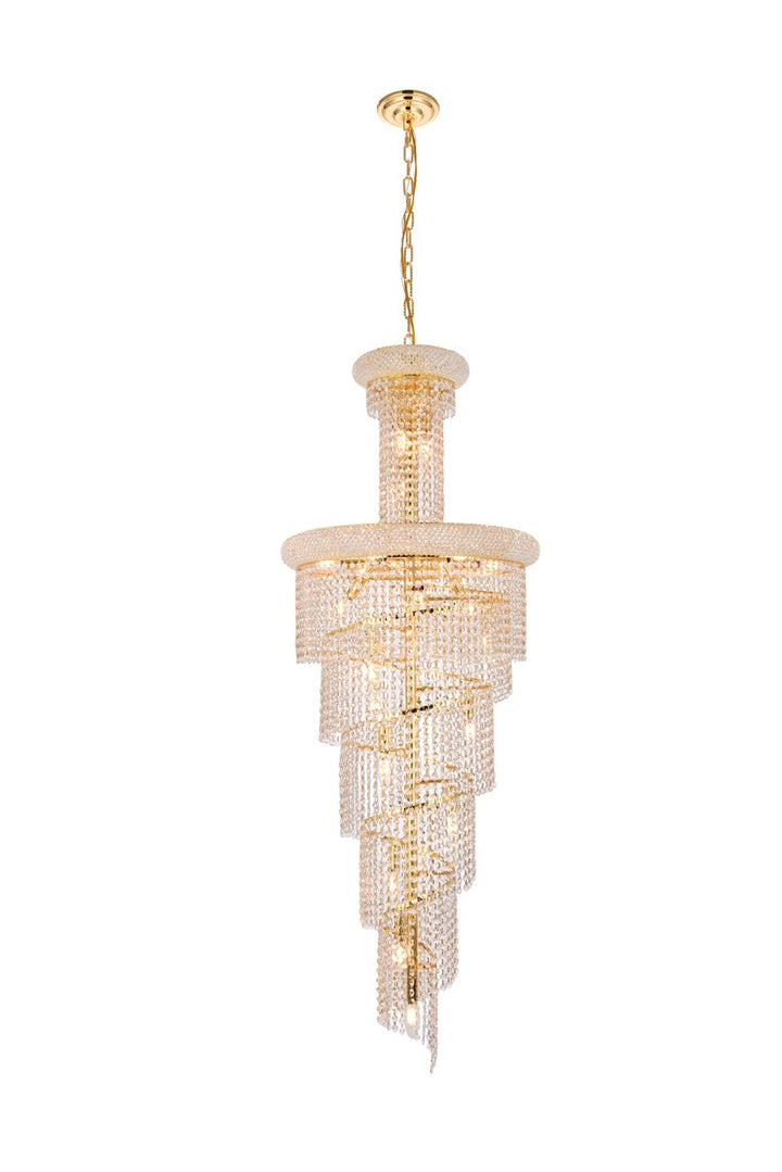 Elegant Spiral V1800SR22G/RC Chandelier Light - Gold