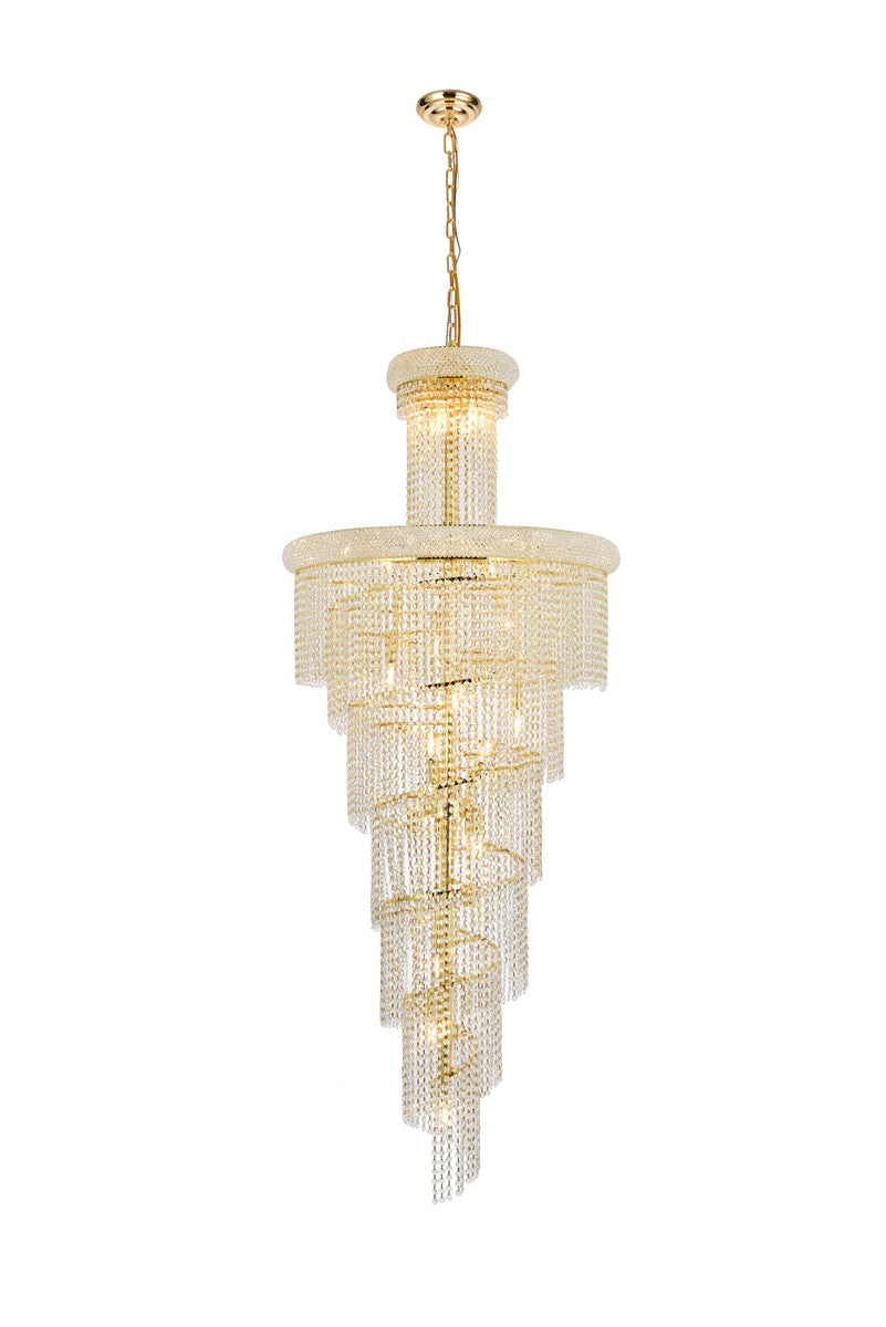 Elegant Spiral V1800SR30G/RC Chandelier Light - Gold