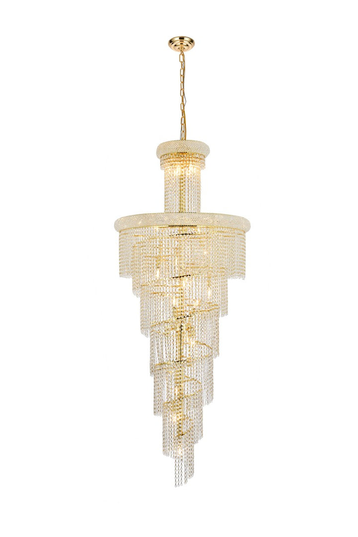 Elegant Spiral V1800SR30G/RC Chandelier Light - Gold