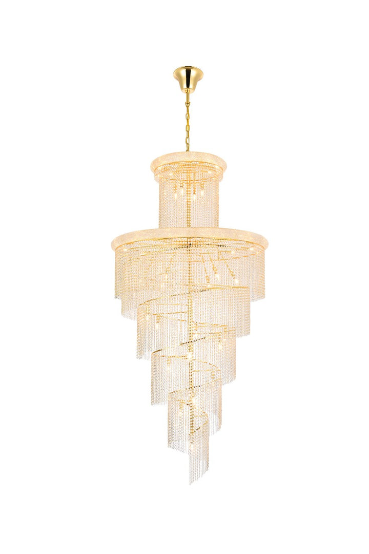 Elegant Spiral V1800SR48G/RC Chandelier Light - Gold