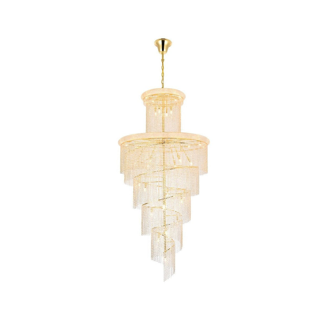 Elegant Spiral V1800SR48G/RC Chandelier Light - Gold