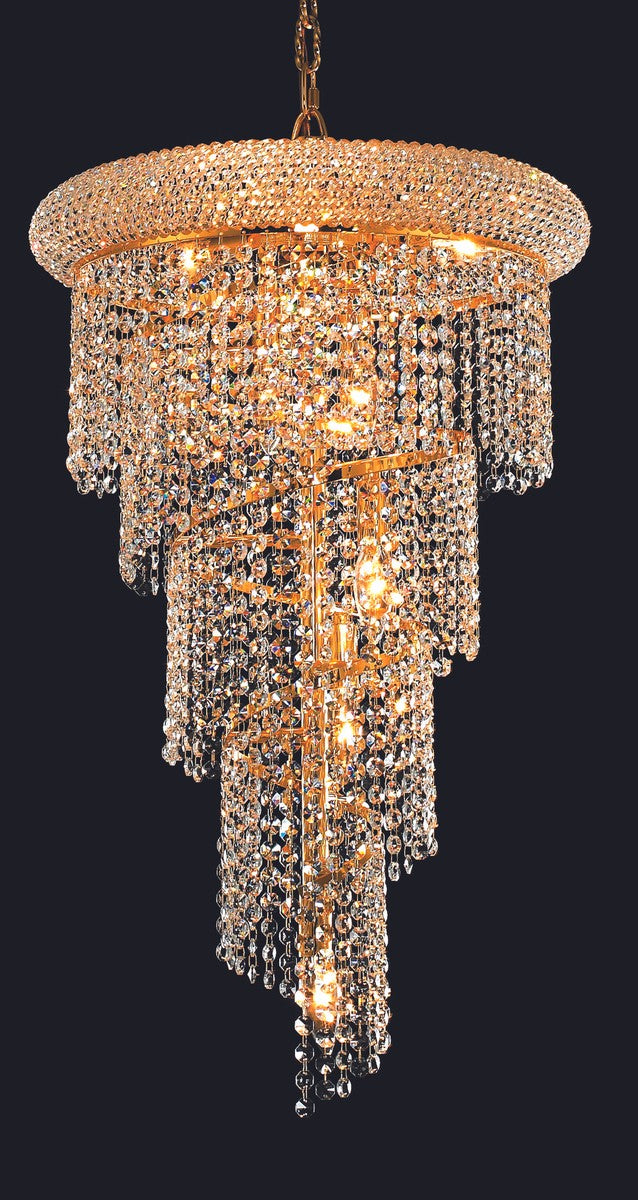 Elegant Spiral V1801SR16G/RC Chandelier Light - Gold