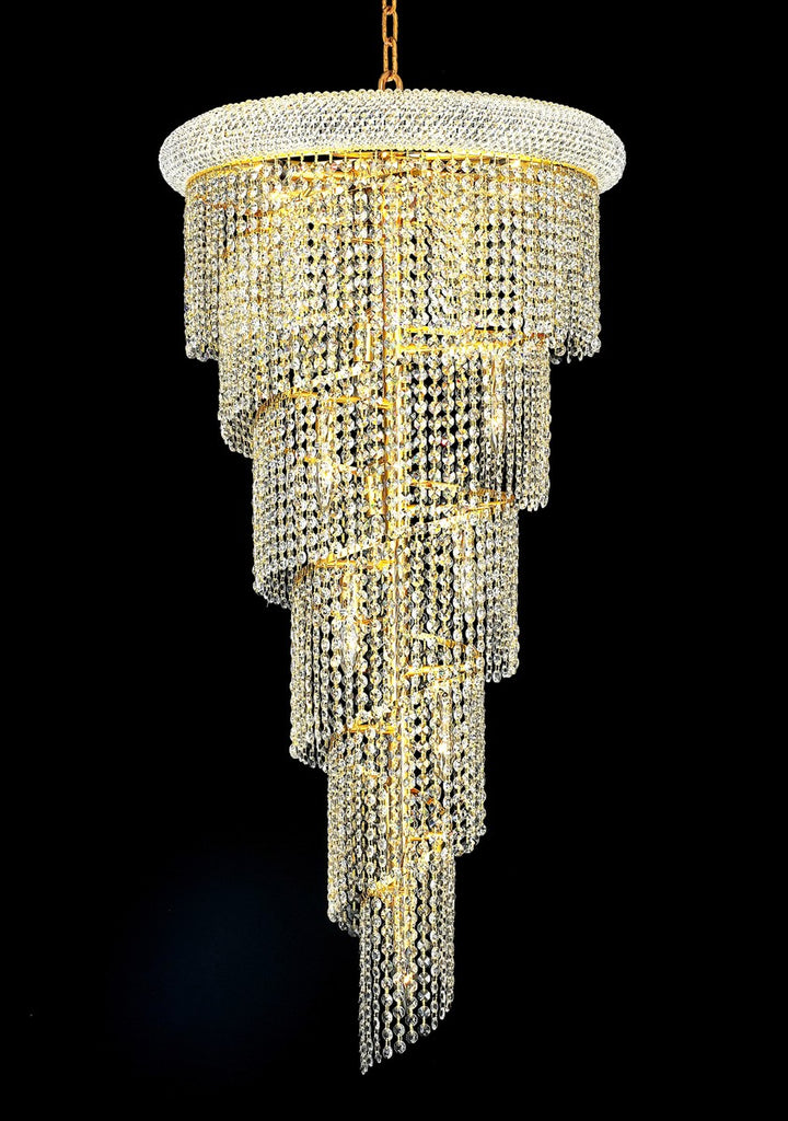 Elegant Spiral V1801SR22G/RC Chandelier Light - Gold