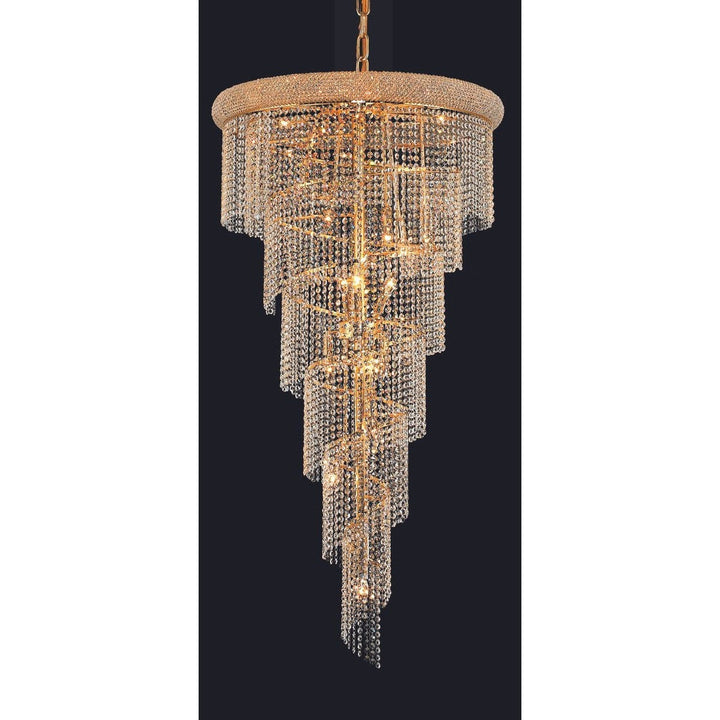 Elegant Spiral V1801SR30G/RC Chandelier Light - Gold