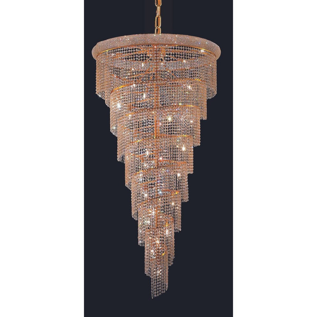 Elegant Spiral V1801SR36G/RC Chandelier Light - Gold