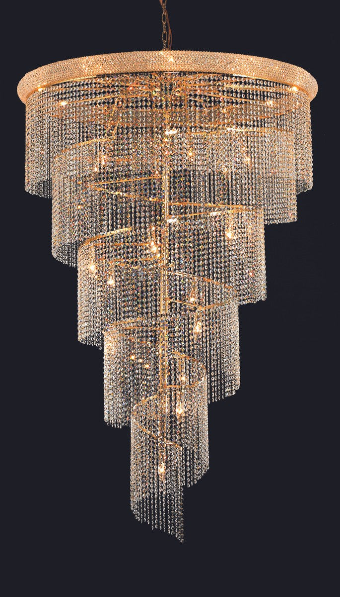 Elegant Spiral V1801SR48G/RC Chandelier Light - Gold