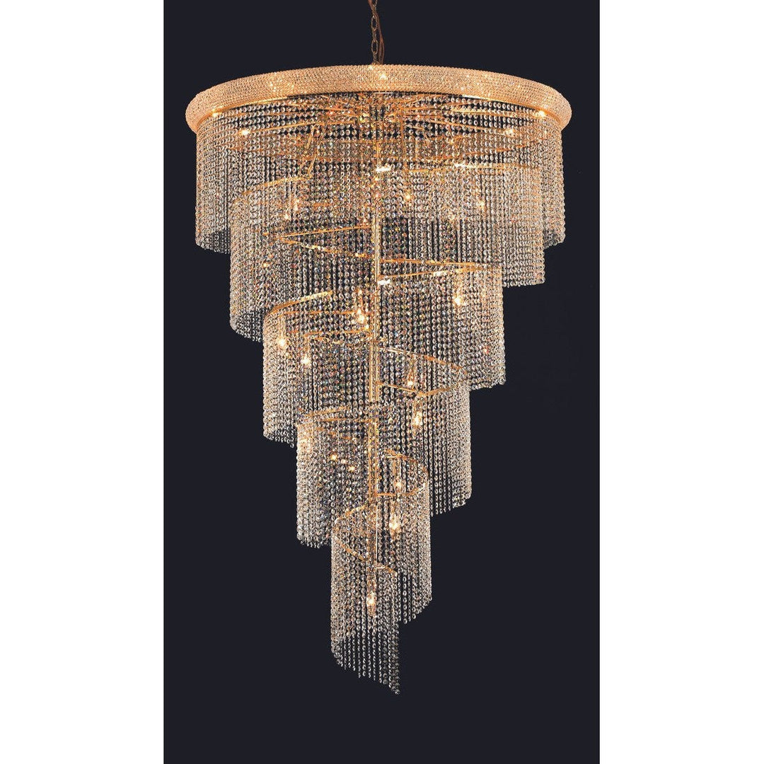 Elegant Spiral V1801SR48G/RC Chandelier Light - Gold