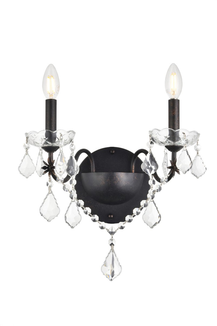 Elegant St. Francis V2015W2DB/RC Wall Sconce Light - Dark Bronze