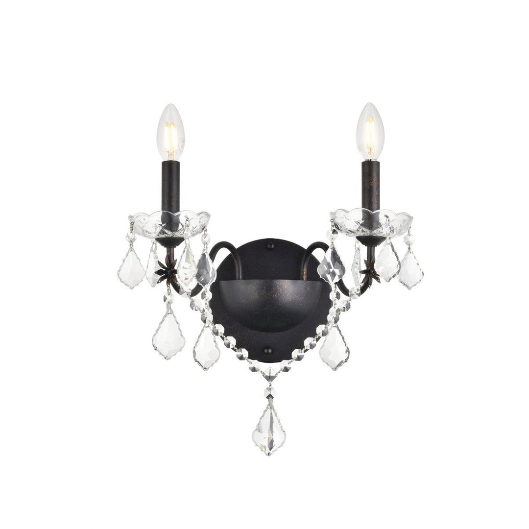 Elegant St. Francis V2015W2DB/RC Wall Sconce Light - Dark Bronze