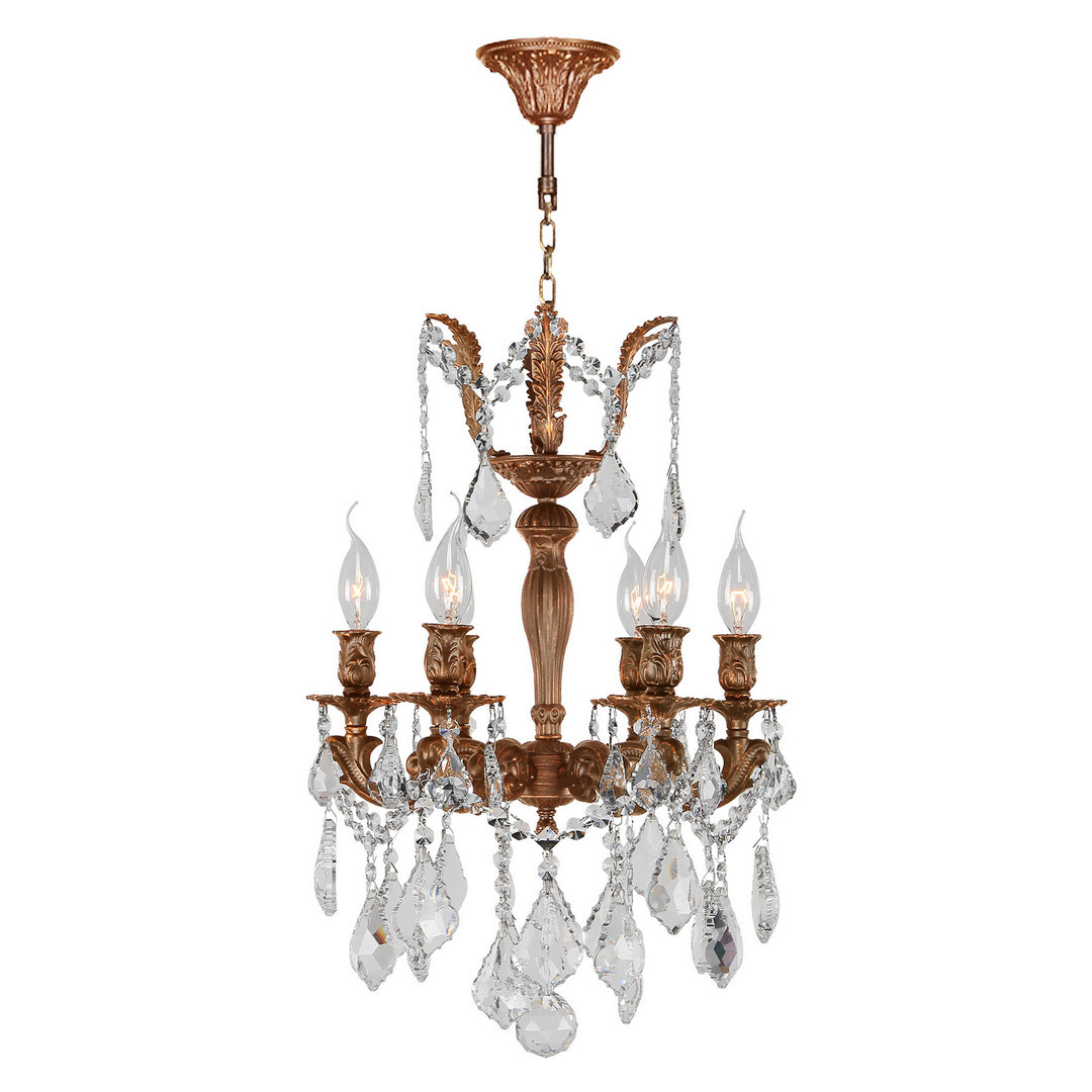 Worldwide Versailles W83320FG15 Chandelier Light - French Gold, D15" H 22", 6 Light, French Gold Finish, Clear Crystal"/