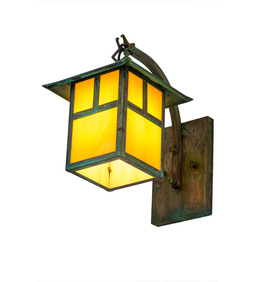 Meyda Tiffany Lighting 84729 Seneca One Light Wall Sconce Outdoor Copper/Antique/Verde