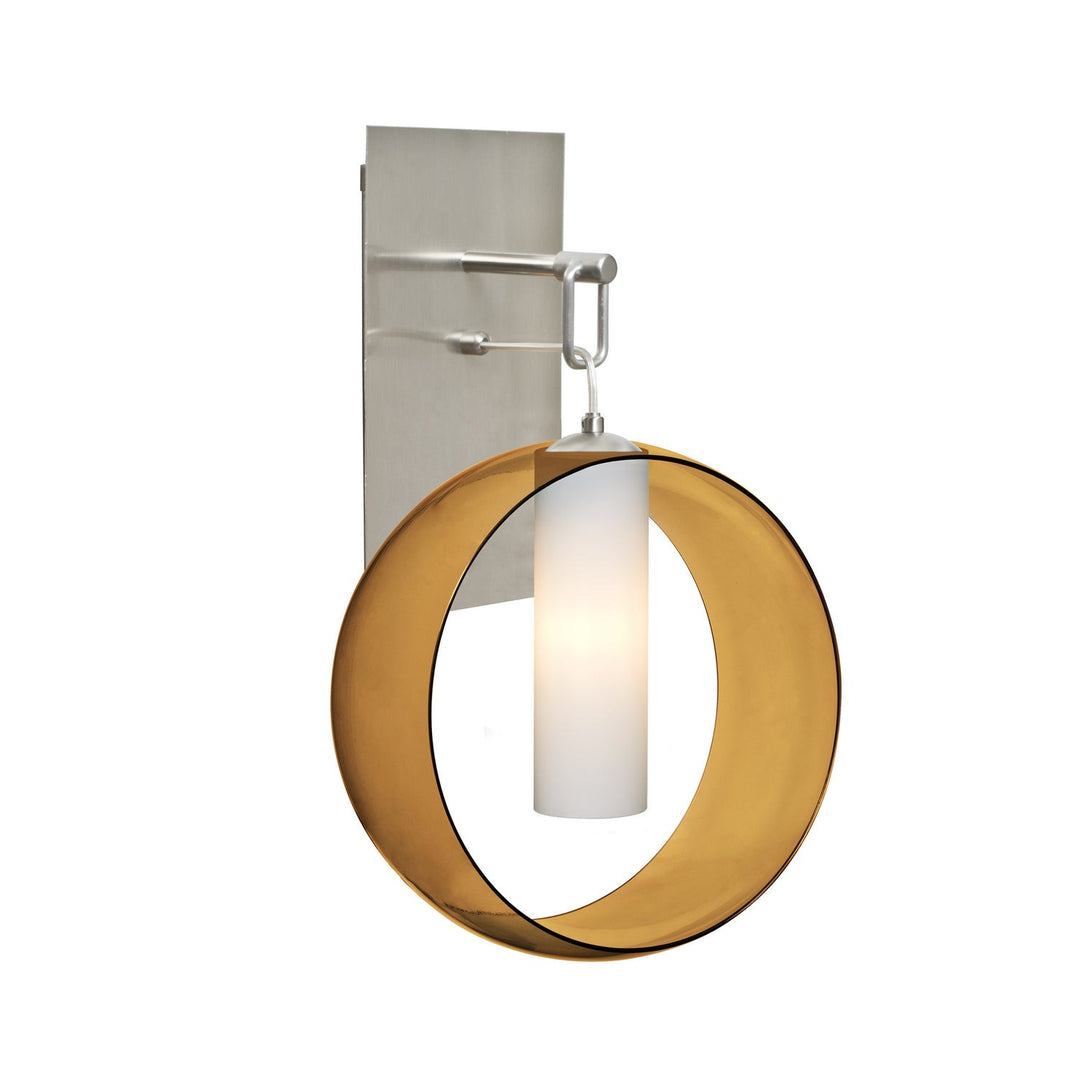 Besa Plato 1WP-PLATOAM-LED-SN Wall Sconce Light - Satin Nickel