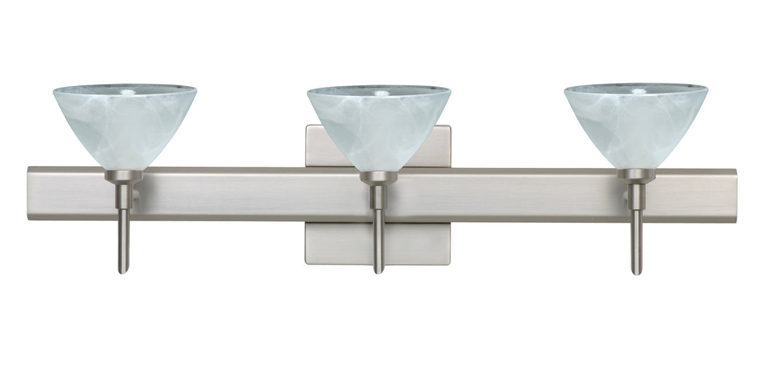 Besa Domi 3SW-174352-SN-SQ Bath Vanity Light 23 in. wide - Satin Nickel