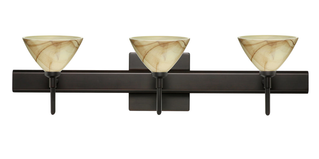 Besa Domi 3SW-174383-BR-SQ Bath Vanity Light 23 in. wide - Bronze
