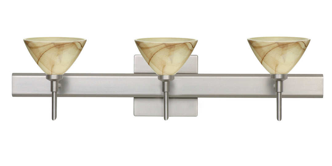 Besa Domi 3SW-174383-SN-SQ Bath Vanity Light 23 in. wide - Satin Nickel