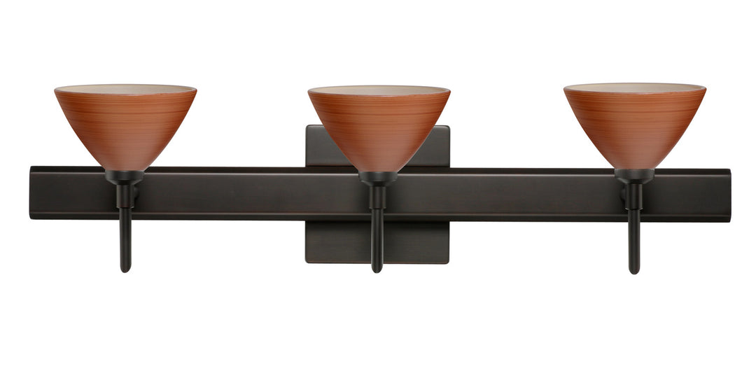 Besa Domi 3SW-1743CH-BR-SQ Bath Vanity Light 23 in. wide - Bronze