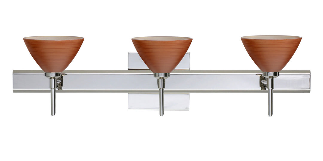Besa Domi 3SW-1743CH-CR-SQ Bath Vanity Light 23 in. wide - Chrome