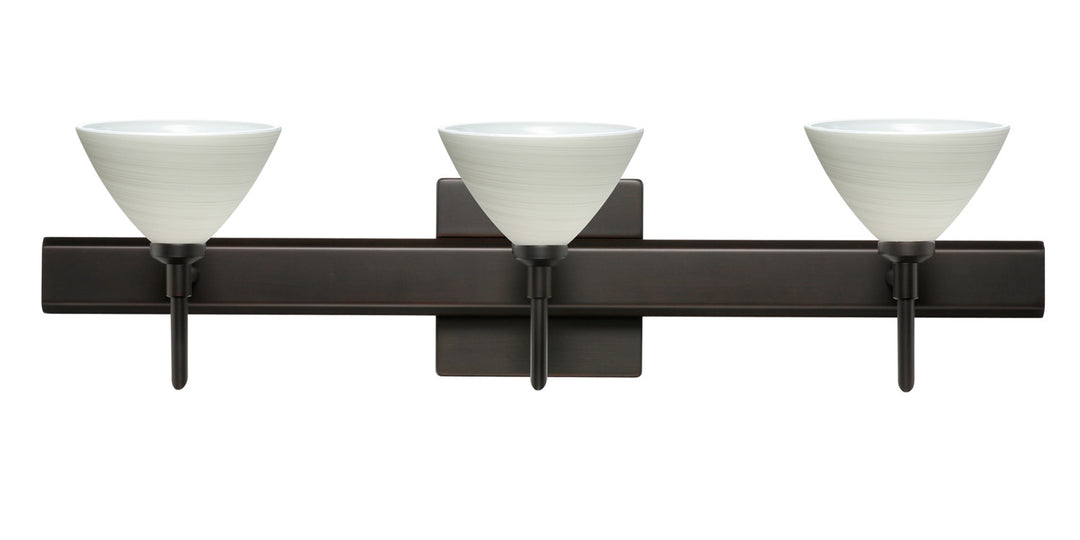 Besa Domi 3SW-1743KR-BR-SQ Bath Vanity Light 23 in. wide - Bronze