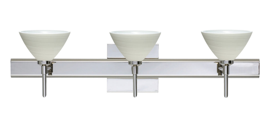 Besa Domi 3SW-1743KR-CR-SQ Bath Vanity Light 23 in. wide - Chrome