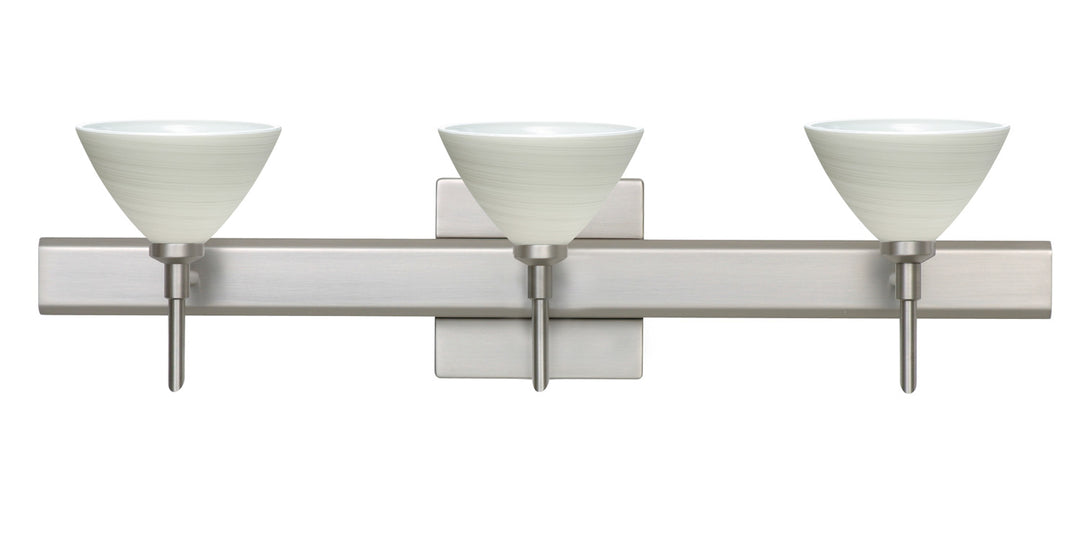 Besa Domi 3SW-1743KR-SN-SQ Bath Vanity Light 23 in. wide - Satin Nickel