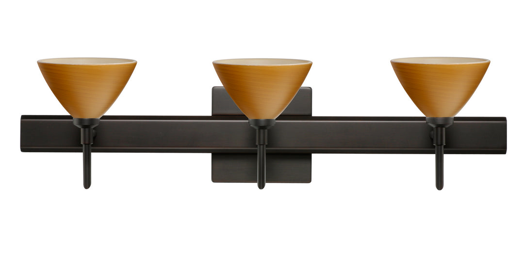 Besa Domi 3SW-1743OK-BR-SQ Bath Vanity Light 23 in. wide - Bronze
